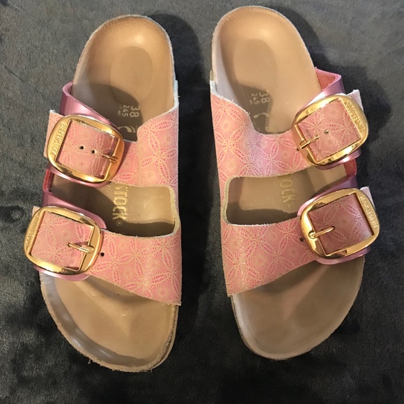 birkenstock big buckle pink